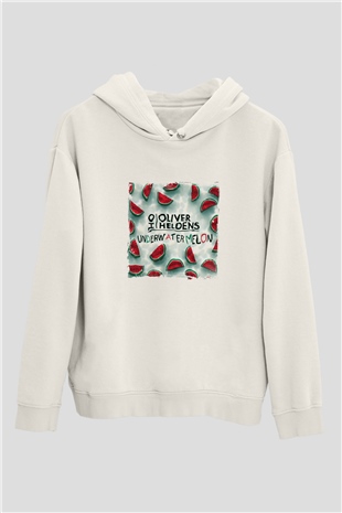 Oliver HeldensBaskılı Beyaz Hoodie
