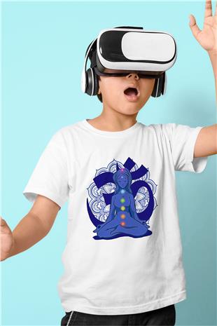Om Baskılı Beyaz Unisex Beyaz Çocuk Tişört - Tshirt