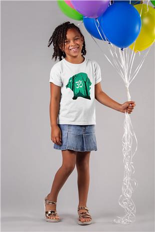 Om Baskılı Beyaz Unisex Beyaz Çocuk Tişört - Tshirt