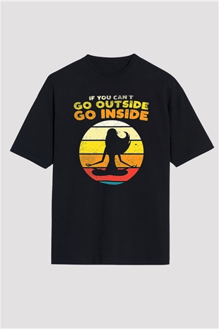 Om Baskılı Unisex Siyah Oversize Tişört - Tshirt