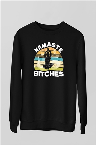Om Baskılı Unisex Siyah Sweatshirt
