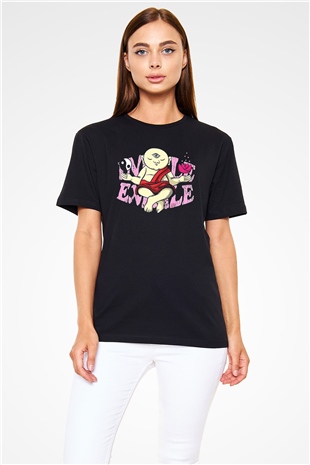 Om Baskılı Unisex Siyah Tişört - Tshirt