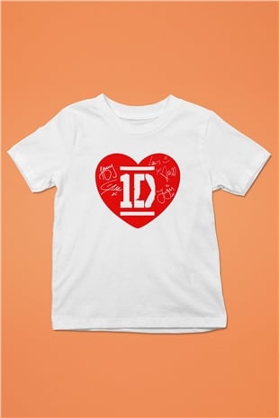 One Direction Baskılı Beyaz Unisex Çocuk Tişört