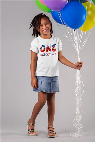 One Direction Baskılı Beyaz Unisex Çocuk Tişört