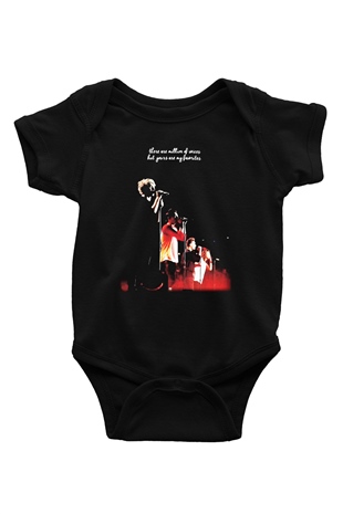 One Direction Baskılı Siyah Bebek Body - Zıbın