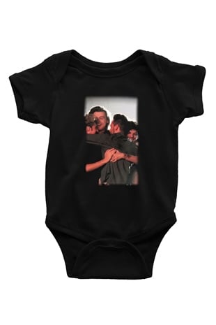 One Direction Baskılı Siyah Bebek Body - Zıbın