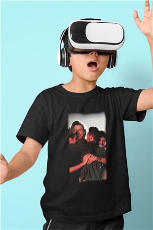 One Direction Baskılı Siyah Unisex Çocuk Tişört