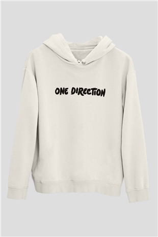 One Direction Beyaz Unisex Kapşonlu Sweatshirt