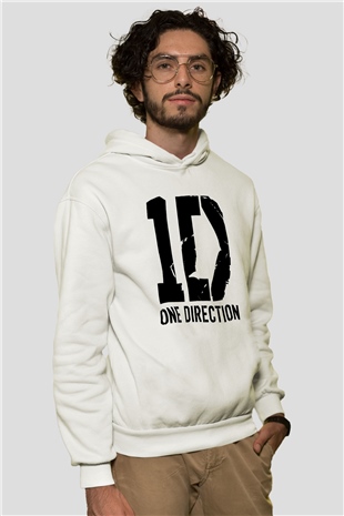 One Direction Beyaz Unisex Kapşonlu Sweatshirt