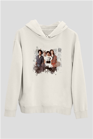 One Direction Beyaz Unisex Kapşonlu Sweatshirt