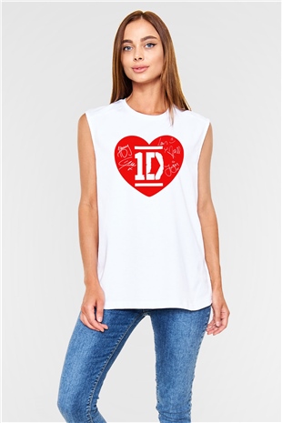 One Direction Beyaz Unisex Kolsuz Tişört