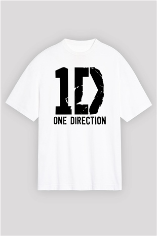 One Direction Beyaz Unisex Oversize Tişört T-Shirt