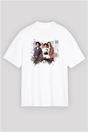 One Direction Beyaz Unisex Oversize Tişört T-Shirt