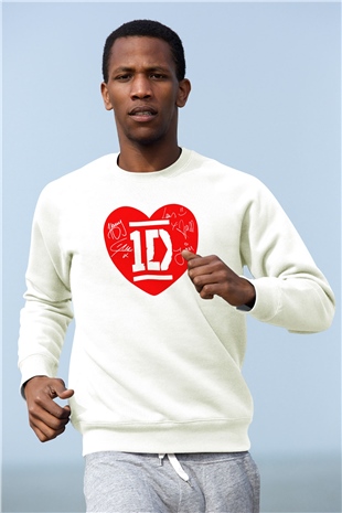 One Direction Beyaz Unisex Sweatshirt