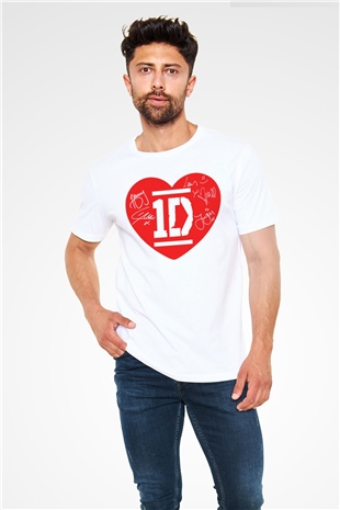 One Direction Beyaz Unisex Tişört T-Shirt - TişörtFabrikası