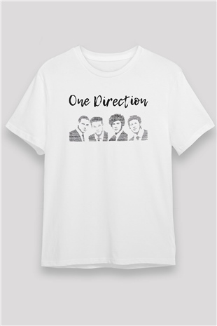 One Direction Beyaz Unisex Tişört T-Shirt - TişörtFabrikası