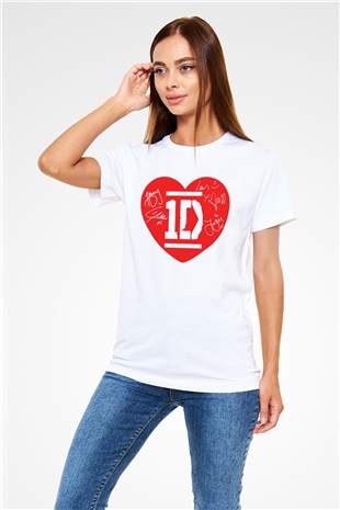 One Direction Beyaz Unisex Tişört T-Shirt - TişörtFabrikası