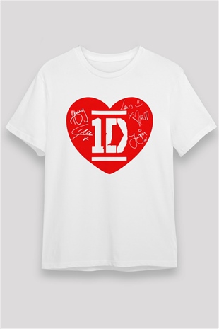 One Direction Beyaz Unisex Tişört T-Shirt - TişörtFabrikası
