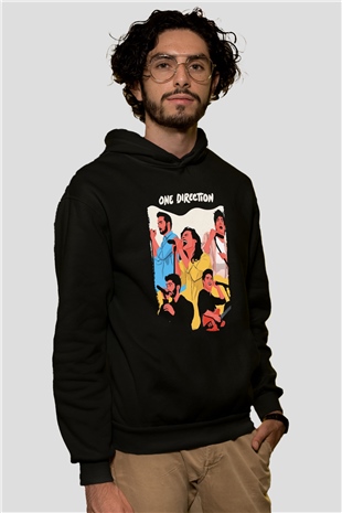 One Direction Siyah Unisex Kapüşonlu Sweatshirt