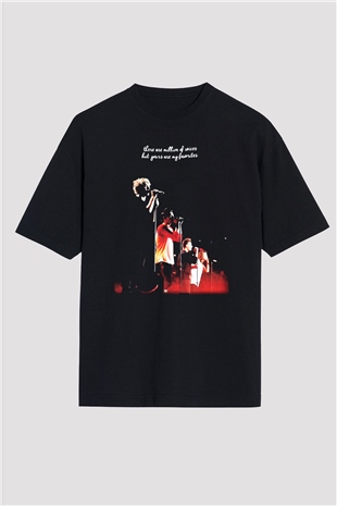 One Direction Siyah Unisex Oversize Tişört T-Shirt
