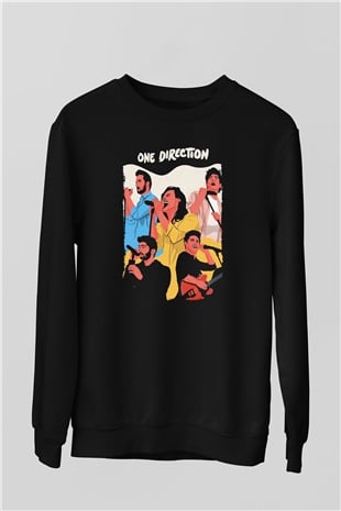 One Direction Siyah Unisex Sweatshirt