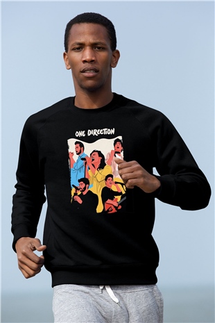 One Direction Siyah Unisex Sweatshirt