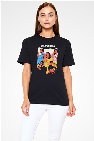 One Direction Siyah Unisex Tişört T-Shirt - TişörtFabrikası