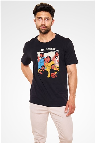 One Direction Siyah Unisex Tişört T-Shirt - TişörtFabrikası
