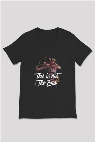 One Direction Siyah Unisex V Yaka Tişört T-Shirt