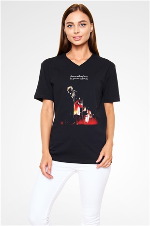 One Direction Siyah Unisex V Yaka Tişört T-Shirt