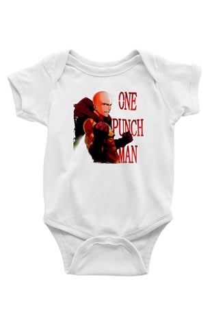 One Punch Man Beyaz Bebek Body - Zıbın