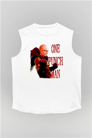 One Punch Man Beyaz Unisex Kolsuz Tişört