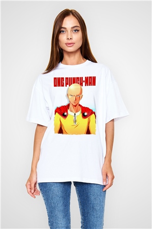 One Punch Man Beyaz Oversize Tişört Oversize T-shirt
