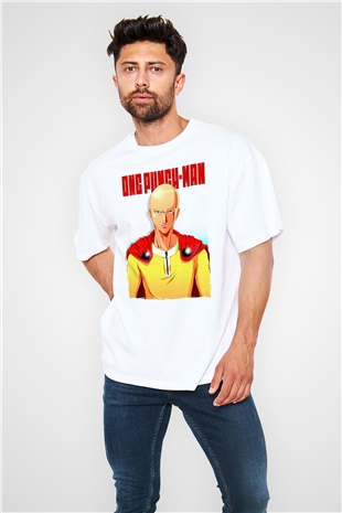 One Punch Man Beyaz Oversize Tişört Oversize T-shirt