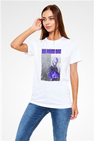 One Punch Man Beyaz Unisex Tişört T-Shirt