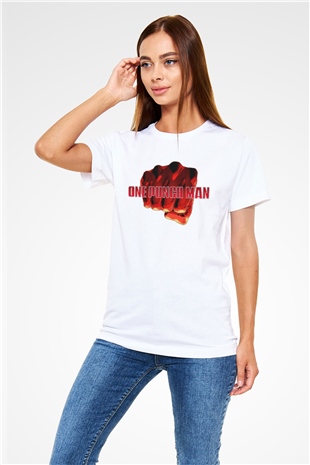 One Punch Man Beyaz Unisex Tişört T-Shirt