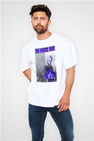 One Punch Man Beyaz Oversize Tişört Oversize T-shirt