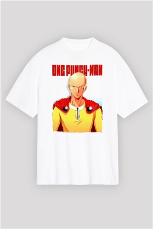 One Punch Man Beyaz Oversize Tişört Oversize T-shirt