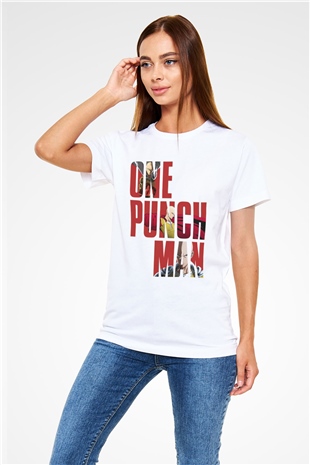 One Punch Man Beyaz Unisex Tişört T-Shirt