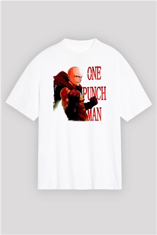 One Punch Man Beyaz Oversize Tişört Oversize T-shirt