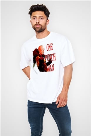 One Punch Man Beyaz Oversize Tişört Oversize T-shirt