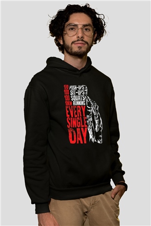 One Punch Man Siyah Unisex Hoodie