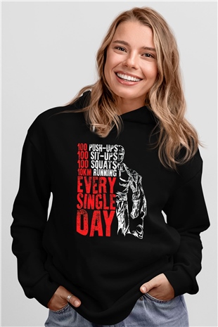 One Punch Man Siyah Unisex Hoodie
