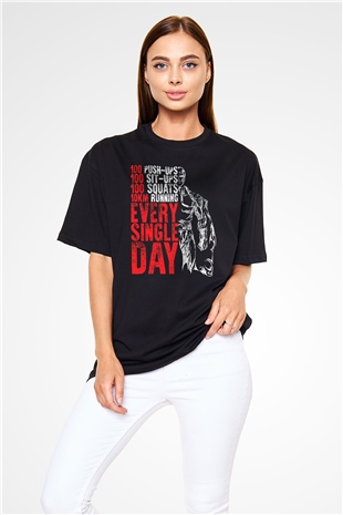 One Punch Man Siyah Unisex Oversize Tişört T-Shirt