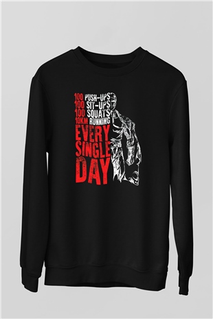 One Punch Man Siyah Unisex Sweatshirt