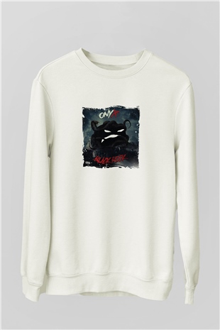 Onyx Baskılı Unisex Beyaz Sweatshirt