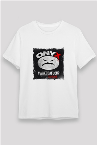 Onyx Baskılı Unisex Beyaz Tişört