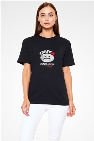 Onyx Baskılı Unisex Siyah Tişört