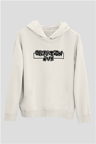 Operation Ivy Beyaz Unisex Kapşonlu Sweatshirt