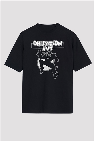 Operation Ivy Siyah Unisex Oversize Tişört T-Shirt